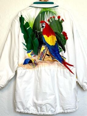 Hot Chillys Vintage Men's Size Medium Reversible Jacket Parrot Artwork Rare